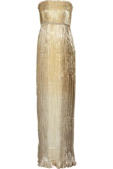 Oscar de la Renta Pleated Silkblend Lamé Gown - Lyst