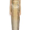 Oscar De La Renta Pleated Silkblend Lamé Gown in Gold - Lyst