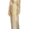 Oscar De La Renta Pleated Silkblend Lamé Gown in Gold - Lyst