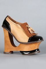 Jeffrey Campbell The Cooper Shoe in Black Patent and Tan