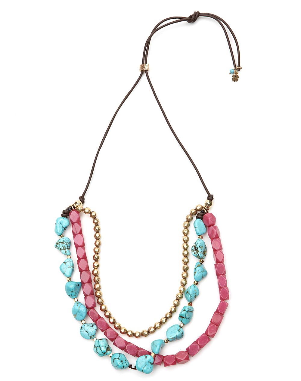 Lucky Brand Turquoise Multibeaded Necklace in Blue (gold) Lyst