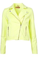 Moto Neon Denim Biker Jacket