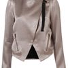Topshop Metallic Drape Biker Jacket in Gold (bronze) - Lyst