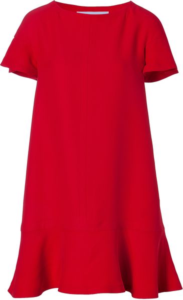 Valentino Crimson Red Aline Dress in Red - Lyst