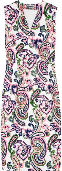 Jil Sander Lunetta Paisleyprint Woven Dress in Multicolor (multicolored) - Lyst