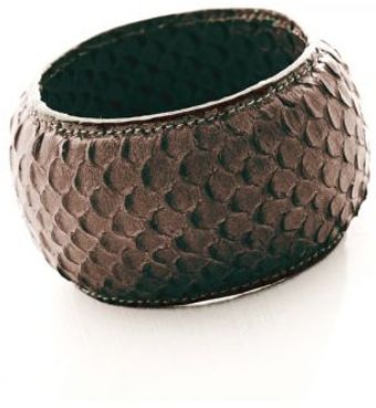 Alexandra De Curtis Espresso Snakeskin Print Leather Bangle Sale Ite - Lyst