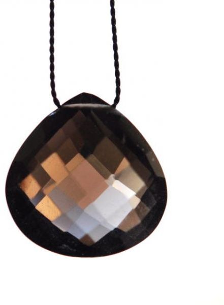 Bijouxbar By Vivien Frank Solitaire Necklace with Smoky Quartz and Silk in Black - Lyst