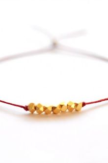 Bijouxbar By Vivien Frank Seven Lucky Nuggets On Red Linen and Gold Nuggets - Lyst