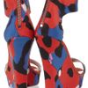 Dkny Printed Canvas Wedge Sandals in Blue (red) - Lyst