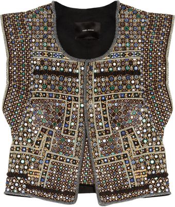 Isabel Marant Wolf Embellished Cotton Vest - Lyst
