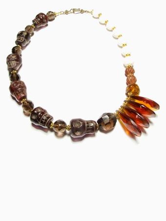 Jolita Jewellery Skull and Lotus Necklace - Lyst