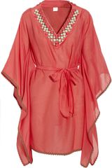 Milly Pelican Cove Embellished Cottonblend Voile Kaftan