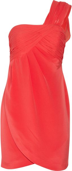 Notte By Marchesa One - Shoulder Silk Crepe Dress - Lyst