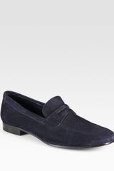 Prada Suede Penny Loafers