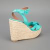 Robert Clergerie Wedge Sandal in Blue (green) - Lyst