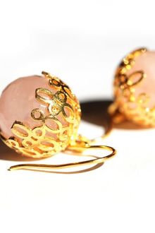 Toosis Pink Quartz Ball Earrings - Lyst