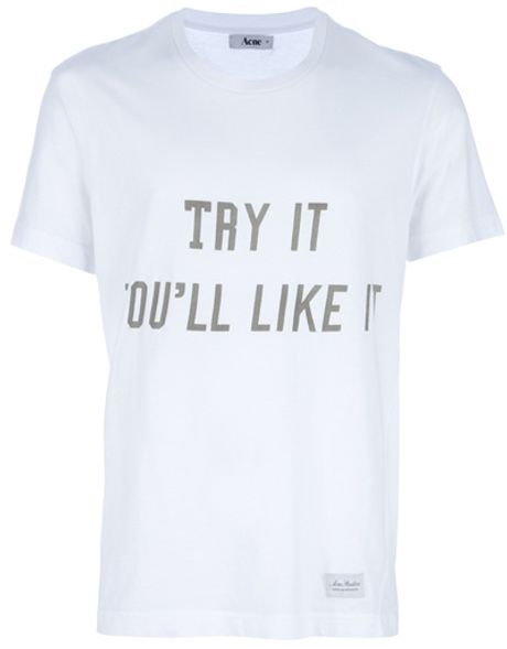 Acne Particular Try Tshirt in White for Men - Lyst