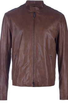 Armani Leather Jacket - Lyst