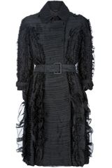 Burberry Prorsum Ruche Detail Trench Coat