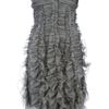 Burberry Prorsum Ruched Strapless Dress in Gray (grey) - Lyst