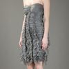 Burberry Prorsum Ruched Strapless Dress in Gray (grey) - Lyst
