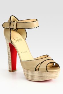 Christian Louboutin Twotone Leather Platform Sandals - Lyst