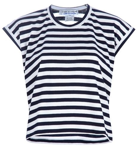 Comme Des Garçons Striped Top in Black - Lyst