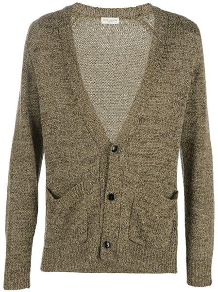 Dries Van Noten Knitted Cardigan in Brown for Men - Lyst