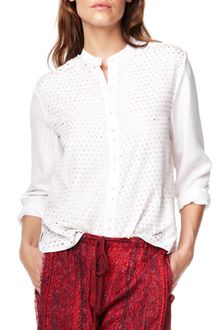 Edun Laser Cut Silk Blouse - Lyst