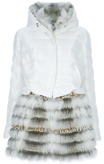 Ermanno Scervino Padded Fox Fur Coat - Lyst