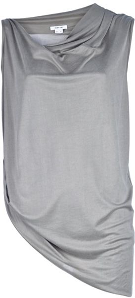 Helmut Lang Asymmetric Top in Gray (pearl) - Lyst