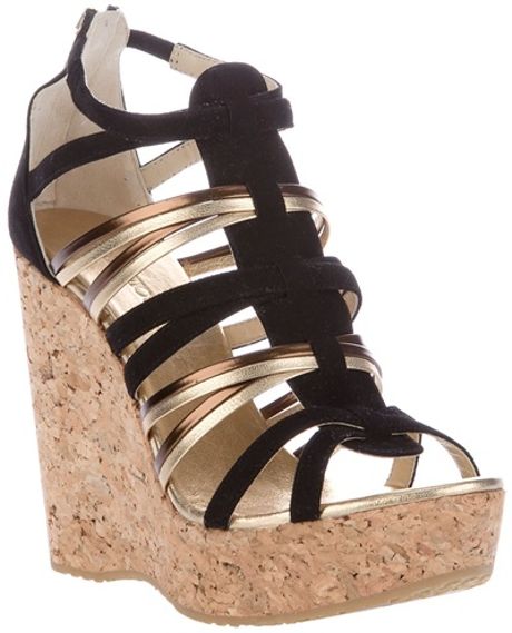 Jimmy Choo Pekabo Sandal in Black - Lyst