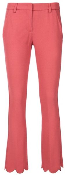 Jo No Fui Flared Trousers in Pink (coral) - Lyst