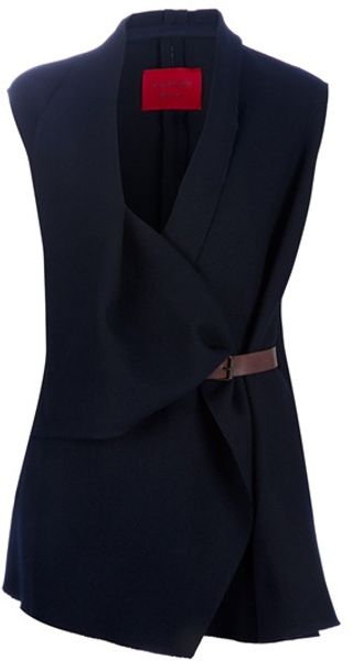 Lanvin Draped Waistcoat - Lyst