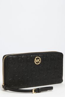 Michael by Michael Kors Large Monogram Embossed Zip Around Wallet - Lyst