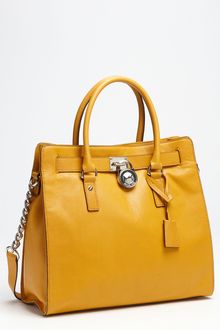 Michael by Michael Kors Hamilton Silvertone Chain Large Vertical Tote - Lyst