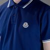 Moncler Logo Polo Shirt in Blue for Men - Lyst