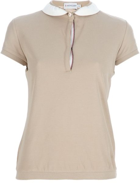 Moncler Polo Piquet Shirt in Brown - Lyst