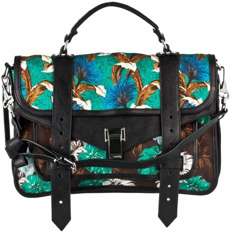 Proenza Schouler Ps1 Medium Floral Printed Canvas in Multicolor (sea+green) - Lyst