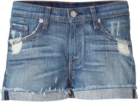 Rag & Bone Destroyed Denim Emma Jean Shorts in Blue (denim) - Lyst