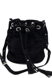 Sabrina Tach Tajos Black Suede Leather Bag Made To Order - Lyst