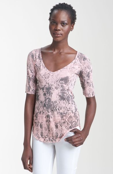 Textile Elizabeth And James Melrose Python Print Tee in Pink (rose python) - Lyst