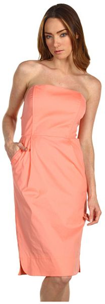 Tibi Ultra Poplin Strapless Dress in Pink (c) - Lyst