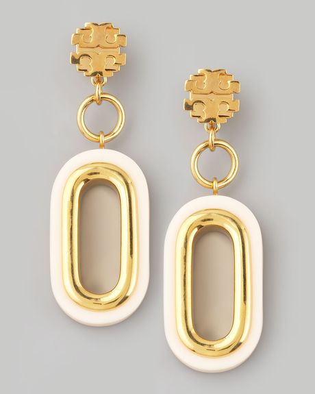 Tory Burch Heidi Drop Earrings in Gold (ivory) - Lyst