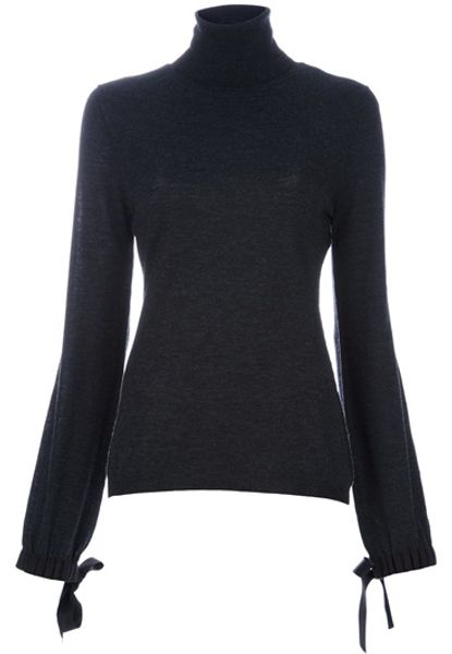 Valentino Roll Neck Sweater in Gray (grey) - Lyst