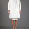 Yves Saint Laurent Bow Neck Tie Coat in White (ivory) - Lyst