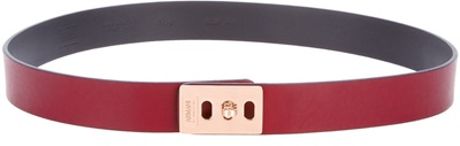 Armani Twist Lock Fastening Buckle Belt in Red - Lyst