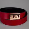 Armani Twist Lock Fastening Buckle Belt in Red - Lyst