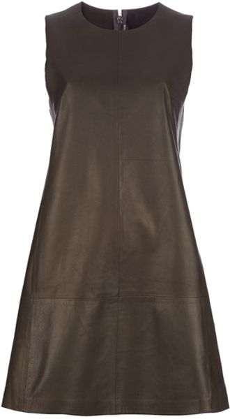 Balenciaga Leather Dress in Green - Lyst