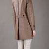 Burberry Single Breasted Leather Coat in Brown - Lyst